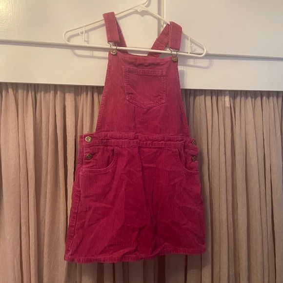 Forever 21 Girls Fuschia corduroy overalls dress size 12/14 - Picture 1 of 3